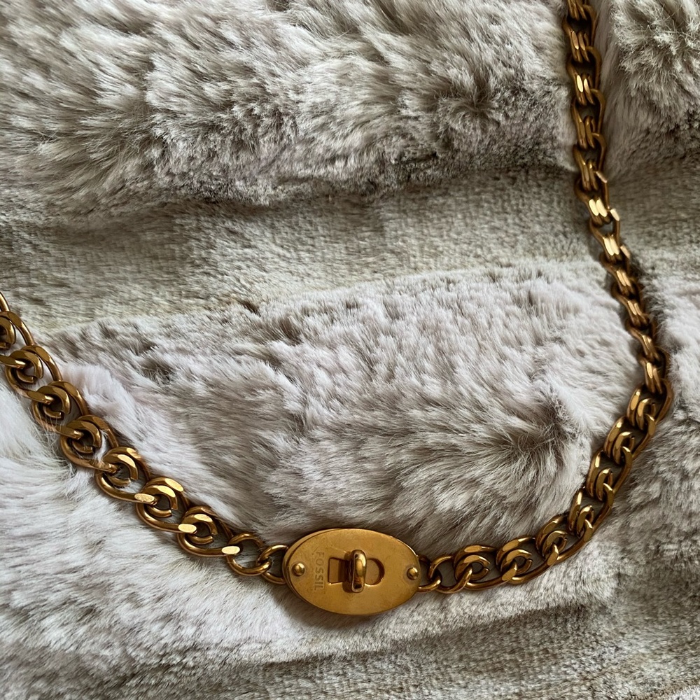 FOSSIL “Lock & Key” Rose Gold Necklace ✨